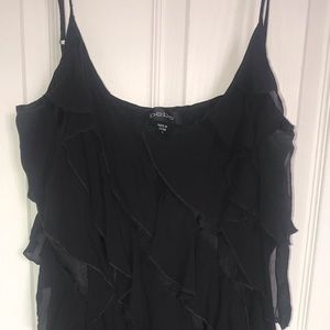 Adorable Bebe black ruffle swing dress!
